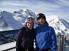 Lulu and me with Mont Blanc in the background. A few pictures, then over to Grand Montets for some skiing.